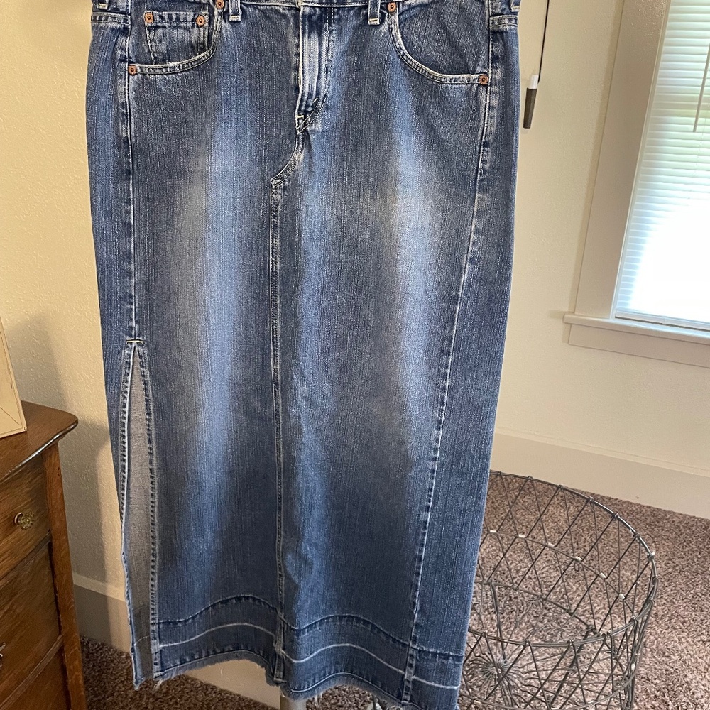 Maxi denim skirt